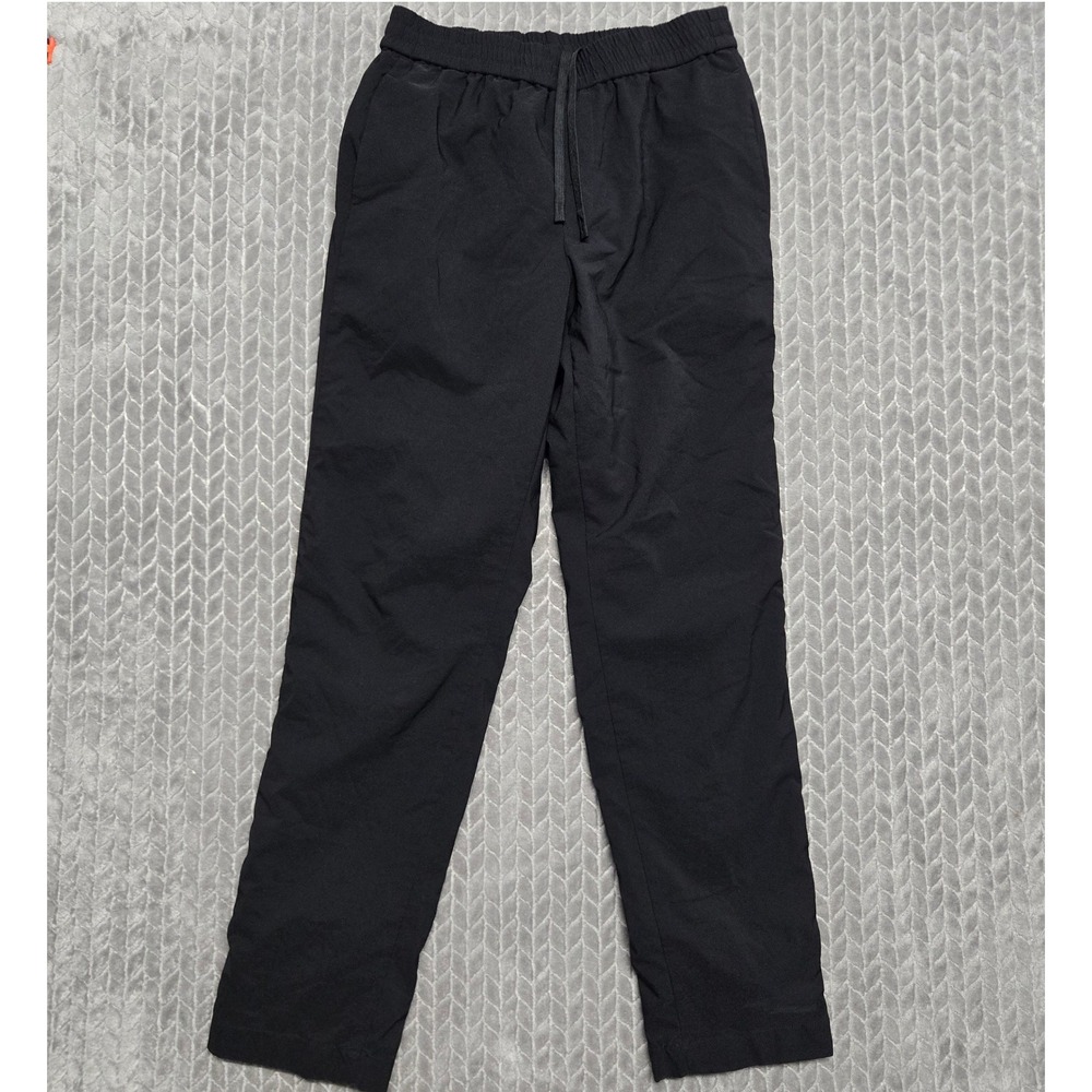 Uniqlo Mens Black Stretch Joggers Insulated Lined Drawstring Pants S 221-420361